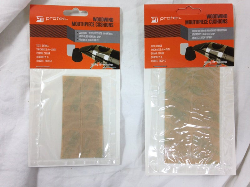 Protec Woodwind Mouthpiece Cushions, 6-Pack, Size Large, Thin (.4mm), Clear, Model MCL4C - Image 1